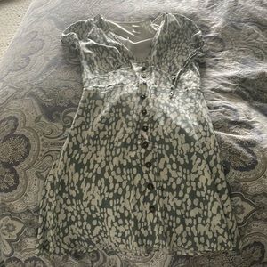 L space mini green print dress